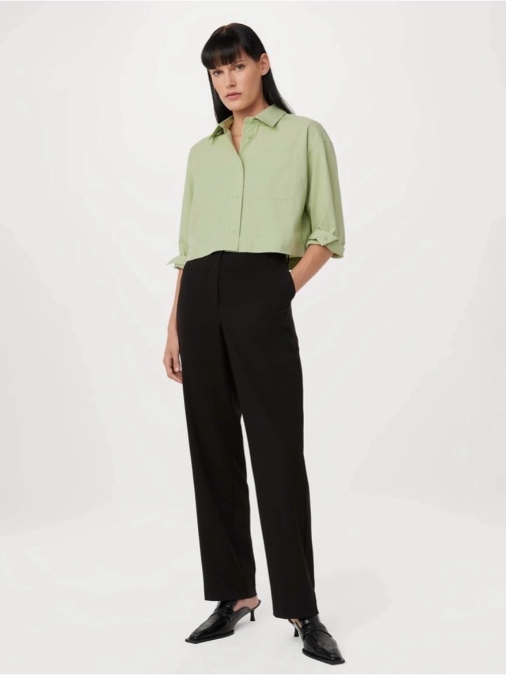 NEW with tags Frank + Oak The Jane High Rise Straight Leg Trouser Pant - Picture 2 of 9
